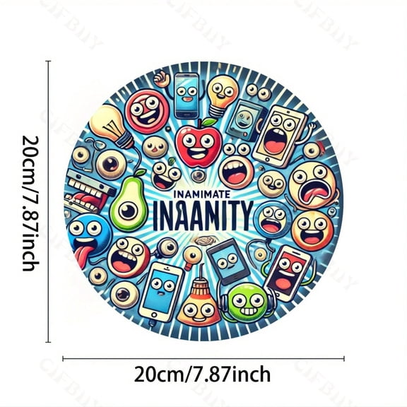 HELLOYOUNG Inanimate Insanity Series Round Metal Sign 8x8 Inch Aluminum Wall Art, Durable Indoor Outdoor Decor for Living Room, Bar, Cafe, Home Office Halloween Gift