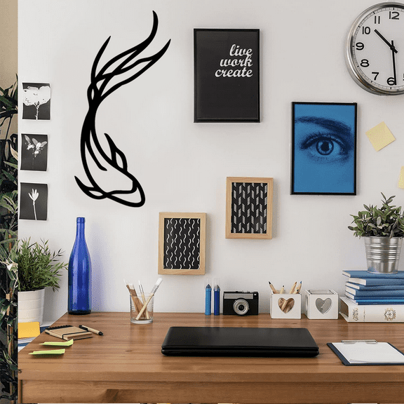 HELLOYOUNG Iron Fish Wall Art 1/2 Lb Realistic Black Metal Sculpture Coastal Farmhouse Decor Unique Fishing Gift for Fish Lovers