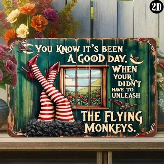 HELLOYOUNG Iron Flying Monkey Wall Art Vintage Metal Garden Sculpture, Outdoor Weather Resistant Patio Decor Statue for Garden Yard Patio