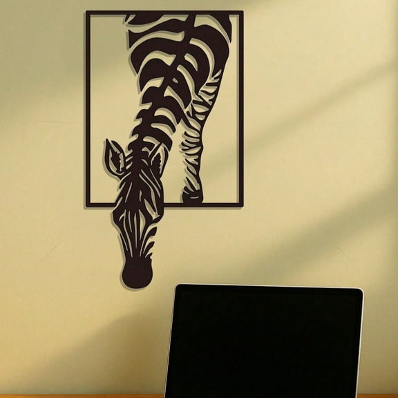 HELLOYOUNG Iron Wall Hook Sculpture Black Zebra Metal Art Decor Multi-Purpose Hardware Rack for Coat Purse Towel Keychain, Farmhouse Bedroom Living Room Bathroom Entryway Housewarming Gift