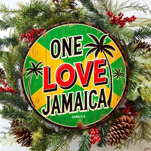 HELLOYOUNG Jamaica Vintage Metal Sign 8x8 Inch High Definition Aluminum Engraving Fade Resistant Rustic Wall Art for Home Kitchen Bar