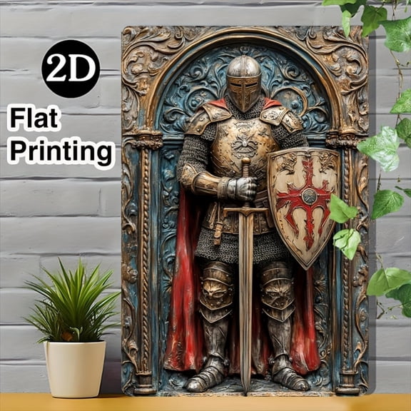 HELLOYOUNG Knight in Golden Armor with Sword and Shield, & Christmas Gift, Halloween Wall Decor |Detailed Armor Design