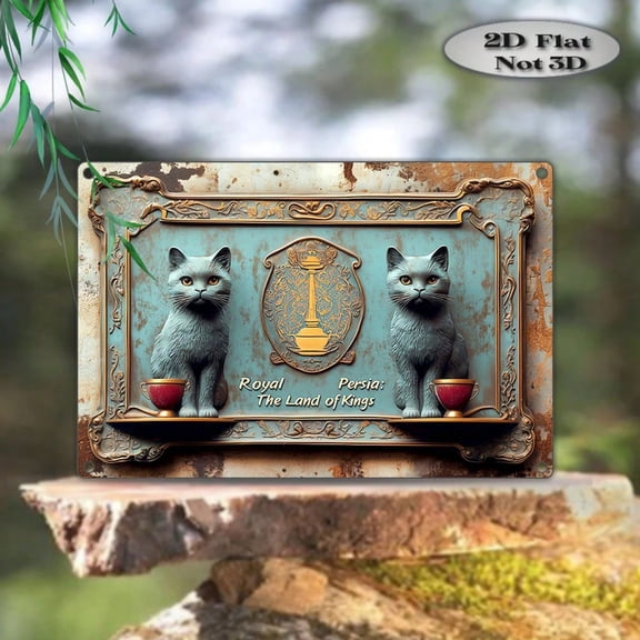 HELLOYOUNG Land of The Royal Kings Cat Vintage Metal Tin Sign Decorative Wall Art for Store Decoration Ideal Gift