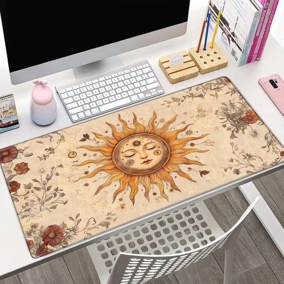 HELLOYOUNG Large Gaming Mouse Pad, Extended Desk Mat with Stitched Edge & Non-Slip Base, for Home Office Game Room Computer Desk