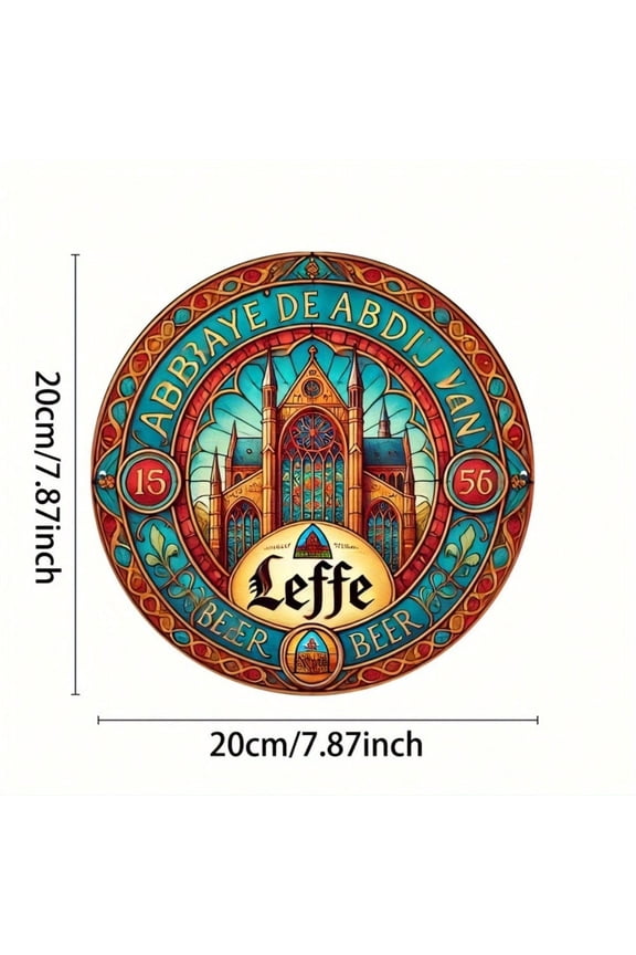 Left Beer Logo Metal Sign 8x8 Inch Vintage Tin Poster for Man Cave Bar Cafe Wall Decor, Unique Christmas Gift for Men Apartment Restaurant