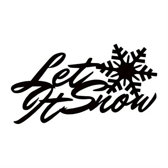 HELLOYOUNG "Let It Snow" Iron Wall Sculpture - Artful Snowflake-Themed Metal Sign for Living Room, Front Door & Corridor, Perfect for Christmas, Ideal Housewarming Gift, Festival Decoration