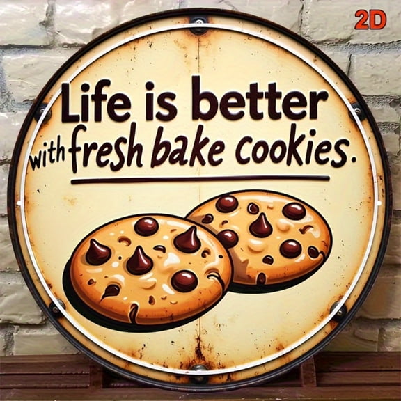 HELLOYOUNG Life Is Better Eat Fresh Rustic 2D Flat Vintage Metal Sign Kitchen Wall Decor Baking Cafe Art