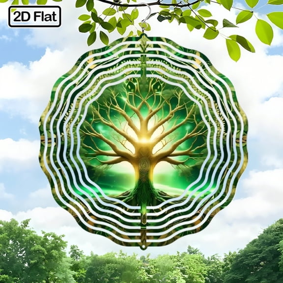 HELLOYOUNG Magical Glowing Tree Wind Chime 360 Rotation Outdoor Luminous Decor for Garden Patio Yard Enchanting Hanging Ornament Valentine Easter Gift