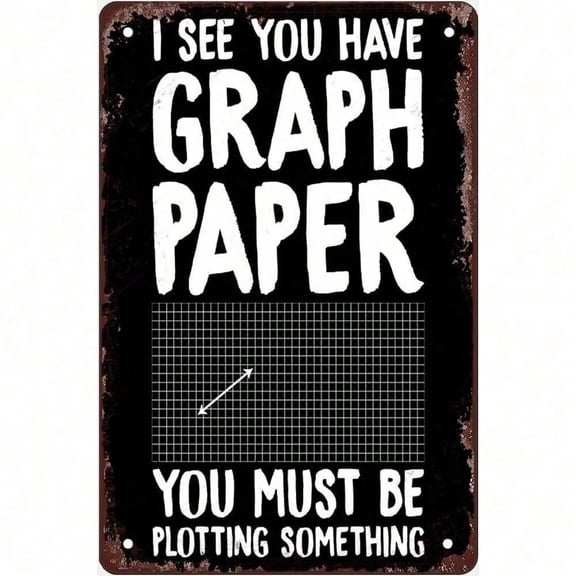 HELLOYOUNG Math Graph Paper Tin Sign Retro Vintage Metal Poster Funny Calculus Pun Art Wall Decor for Classroom Home Office