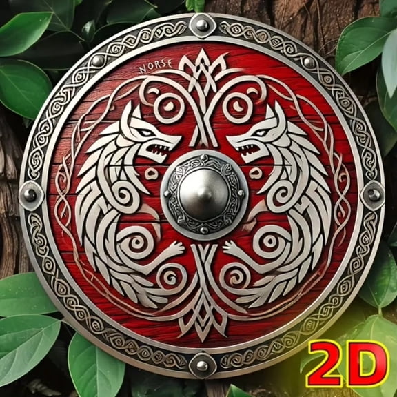 HELLOYOUNG Medieval Viking Shield Metal Wall Art, Waterproof Iron Sign for Home Decor, Rustic Bar Cafe Wall Decor, Vintage Metal Tin Sign