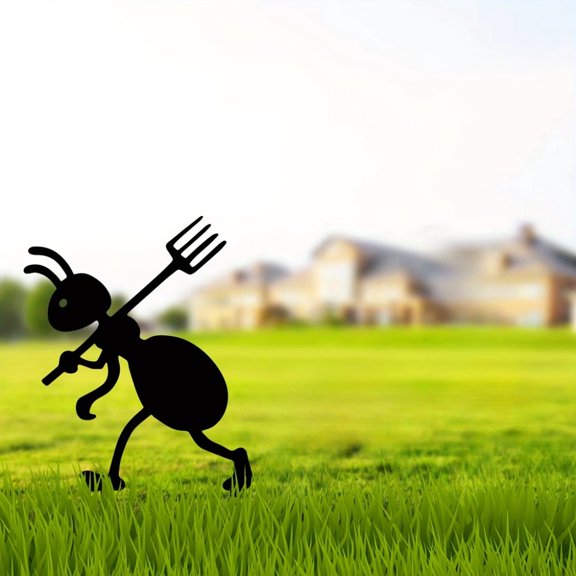 HELLOYOUNG Metal Ants Garden Decor Outdoor Lawn Stakes Yard Art Ornaments 1pc Iron Ants Gardening Ornaments Yard Metal Art Craft Backyard Statue Decorative Stake