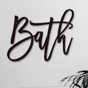 HELLOYOUNG Metal Bathroom Wall Art Metal BATH Sign Forged Iron Decor for Relaxing Retreat Living Room Home Decorative Plaque