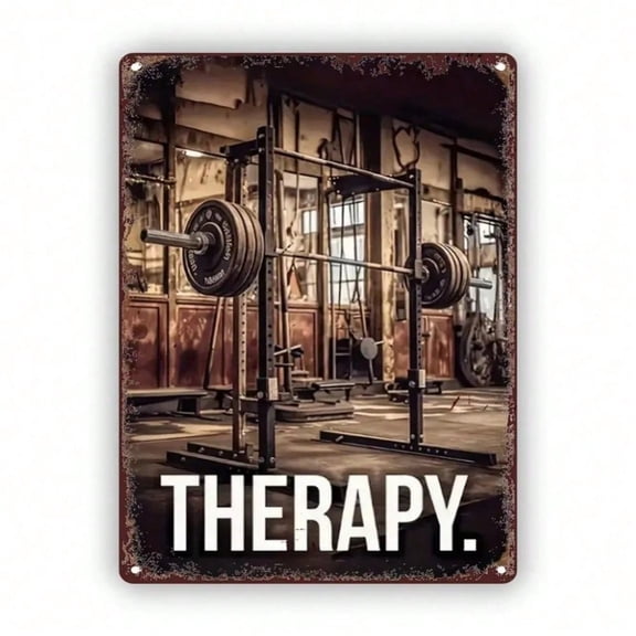 HELLOYOUNG Metal Gym Sign, Vintage Iron Wall Art, 8x12 Inch Rustic Powerlifting Decor for Home & Fitness Room, Retro Bodybuilding Metal Tin Sign