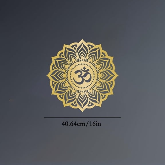 HELLOYOUNG Metal Om Mandala Wall Sculpture Decorative Metal Art for Living Room Yoga Studio Modern Lounge Decor, Premium Hanging Sign