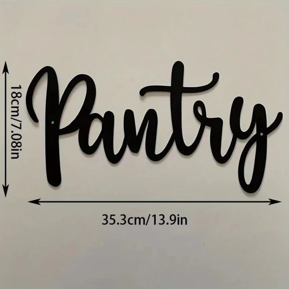 HELLOYOUNG Metal Pantry Wall Sign Black Cursive Script Kitchen Decor Housewarming Gift Plaque