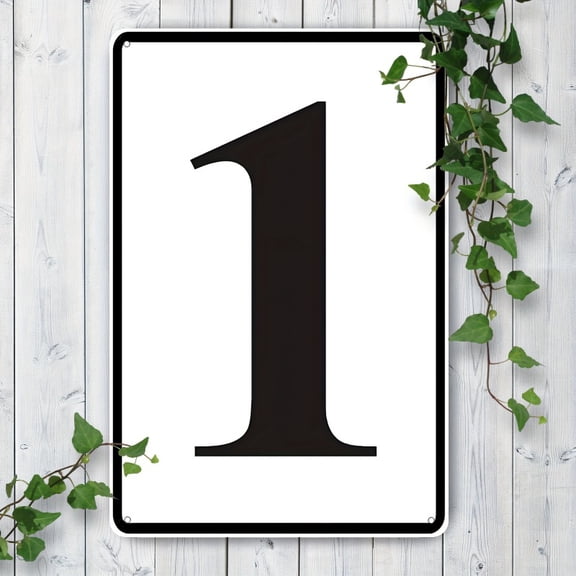 HELLOYOUNG Metal Parking Lot & Tennis Court Number Sign, 20.32x30.48cm Unframed, Weatherproof Rustproof Durable Outdoor Decorative Yard Sign