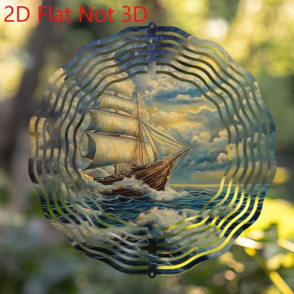 HELLOYOUNG Metal Sailboat Wind Chime Rustproof Outdoor Nautical Colorful Wind Chime Pendant Decor Colorful Ambience Windchime for Patio Garden Unique Holiday Gift