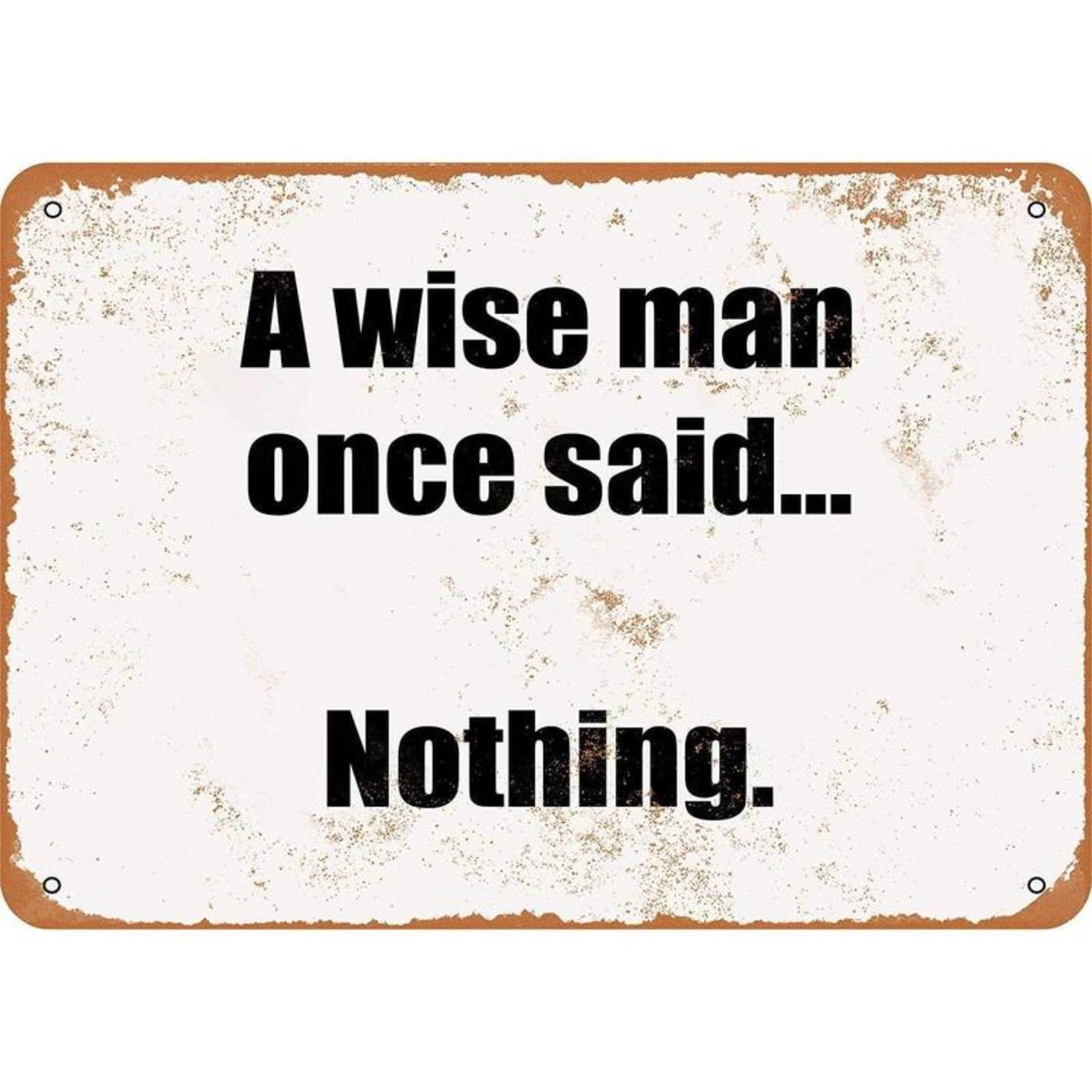 HELLOYOUNG Metal Sign Wall Decor 8x12 Inch A Wise Man Once Said Funny ...