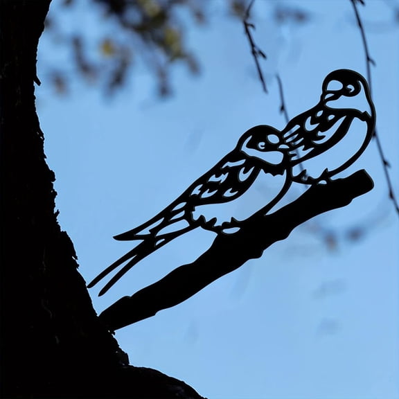 HELLOYOUNG Metal Swallows Bird Silhouette Rustic Outdoor Garden Decor, Housewarming Gift for Home Garden Statues