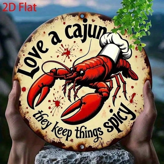 HELLOYOUNG Metal Tin Sign Vintage Lobster Wall Art, Rustic Coastal Decor for Kitchen Bar Restaurant, Aluminum Retro Plaque Home Wall Decor