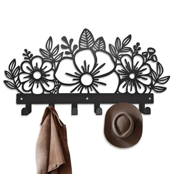 HELLOYOUNG Metal Wall Art Coat Rack, Wall Mounted Coat Rack Coat Racks, Wall Mounted Coat Racks Hooks Coat Hanger for Kitchen Bathroom