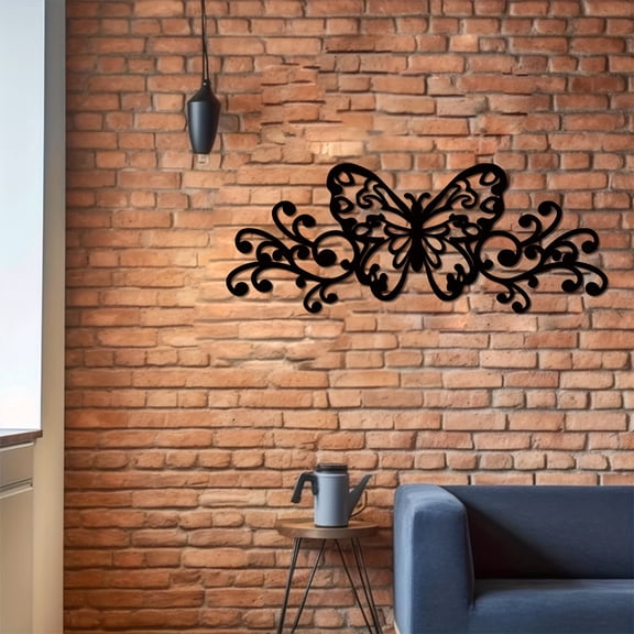 HELLOYOUNG Metal Wall Art Decor Butterfly Scroll Figurine Statue Home Improvement Decorative Wall Panels for Indoor Nursery, Halloween Christmas New Year Gift Hanging