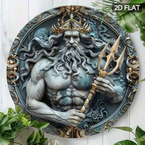 HELLOYOUNG Metal Wall Art Decor, Round Aluminum Wall Sculpture, Modern 2D Home Office Living Room Wall Decor Statue