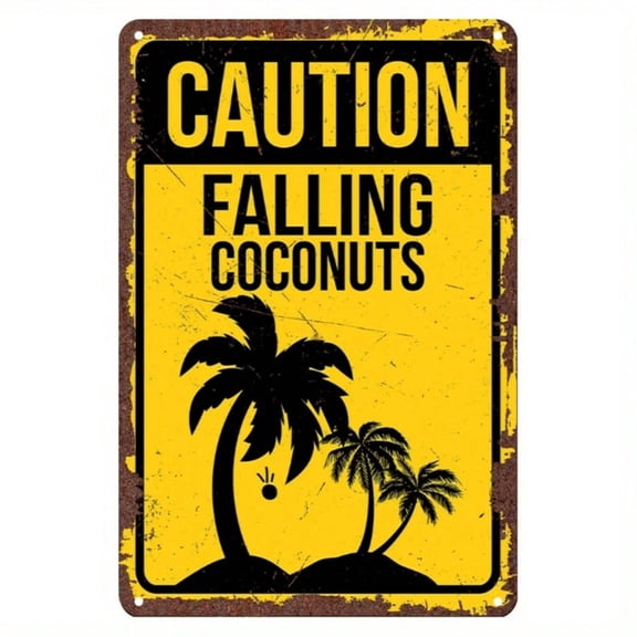 HELLOYOUNG Metal Wall Art Decor Tropical Palm Tree Beach Theme Iron Sign for Home Outdoor Rustproof