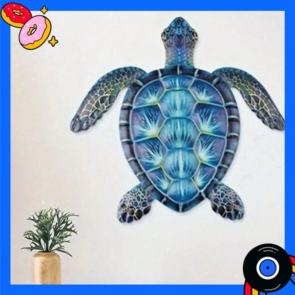 HELLOYOUNG Metal Wall Art Decor Vintage Sea Turtle Figurine Coastal Nautical Beach House Wall Hanging for Living Room Bathroom Home Improvement Decorative Statue Gift