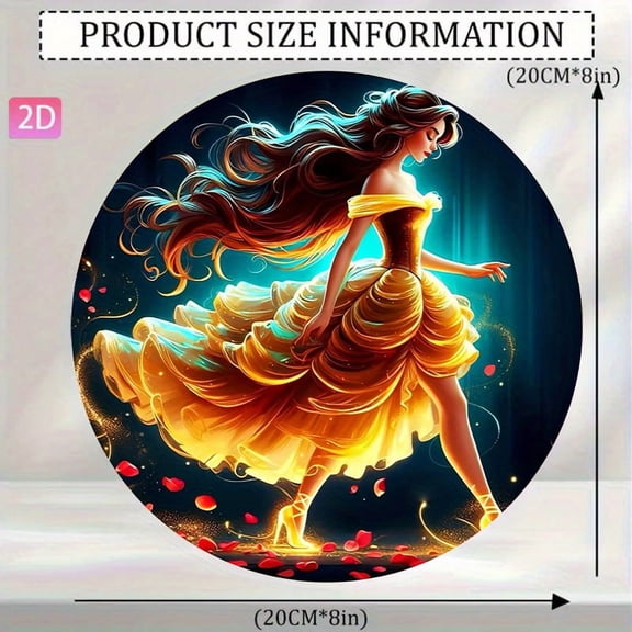 HELLOYOUNG Metal Wall Art Golden Dream Dancing Shadows Vintage Retro Aluminum Sign Decor for Home Bar Cafe