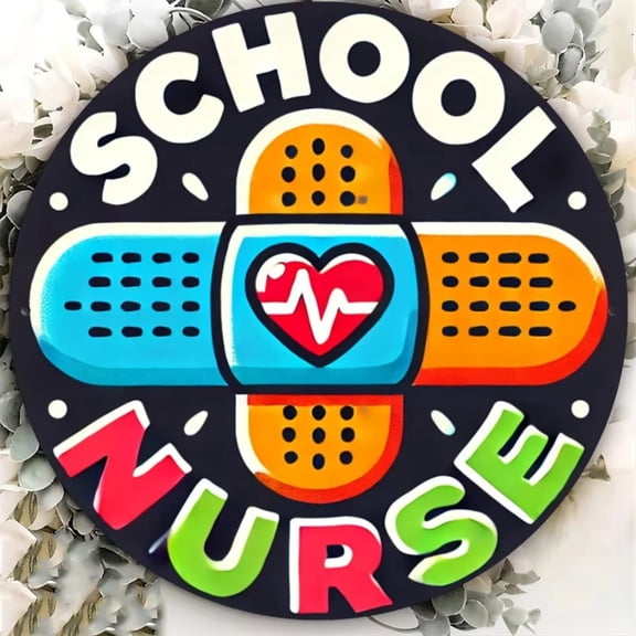 HELLOYOUNG Metal Wall Art Nurse Sign, Retro Heartbeat Decor 7.8 Inch, Durable 2D Flat Aluminum Art for Home Living Room Cafe Bar Easy Installation