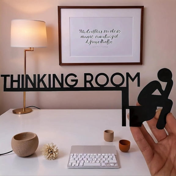 HELLOYOUNG Metal Wall Art Set, Zen Wall Decor for Bathroom Meditation Room, Handmade Iron Wall Hanging Art, Modern Home Office Decor, Easy Install