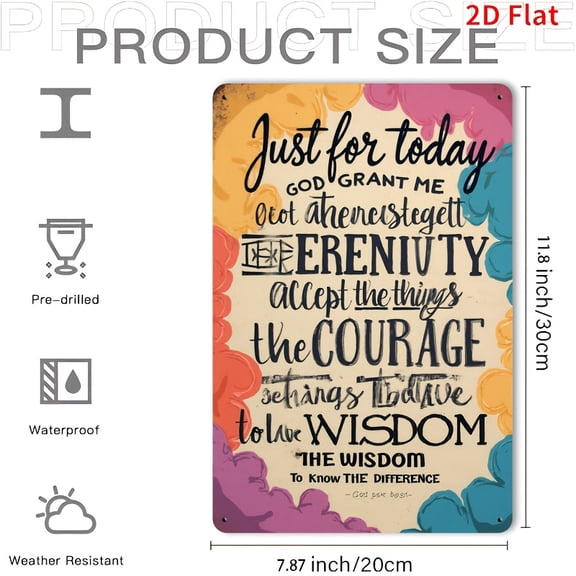 HELLOYOUNG Metal Wall Art Sign 2D Funny Inspirational Tin Poster, 30x20 Inch Colorful Cloud Border Decor for Home Room Kitchen Office Gift