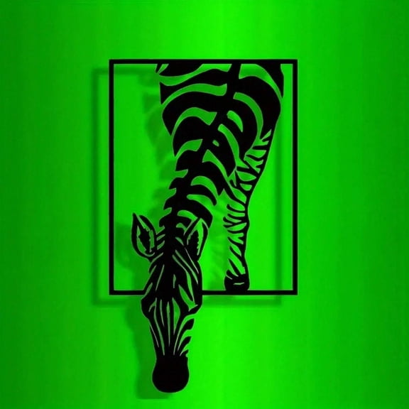 HELLOYOUNG Metal Wall Art Zebra Sculpture Farmhouse Hanging Decor for Living Room Bedroom Office, Minimalist Black Animal Figurine, Multi-Purpose Hardware Hook Coat Rack Gift