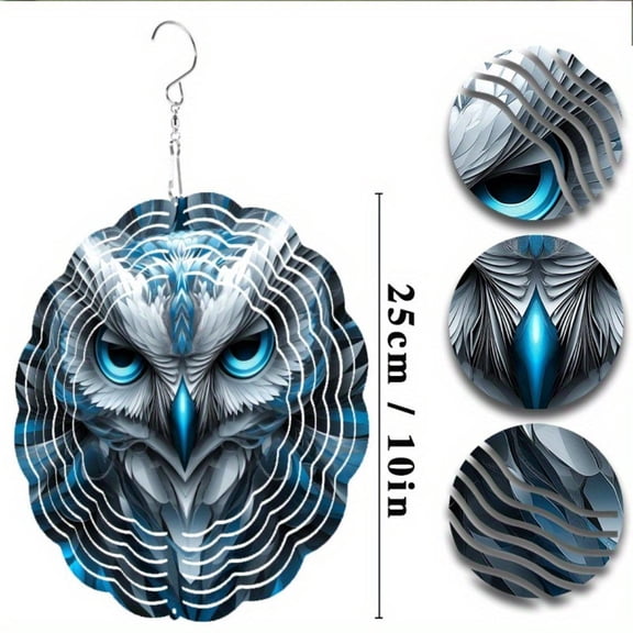 HELLOYOUNG Metal Wall Decor Eagle Statue Art Panel, Unique Hanging Wind Chime for Balcony Courtyard, Spring Summer Decorative Wall Art