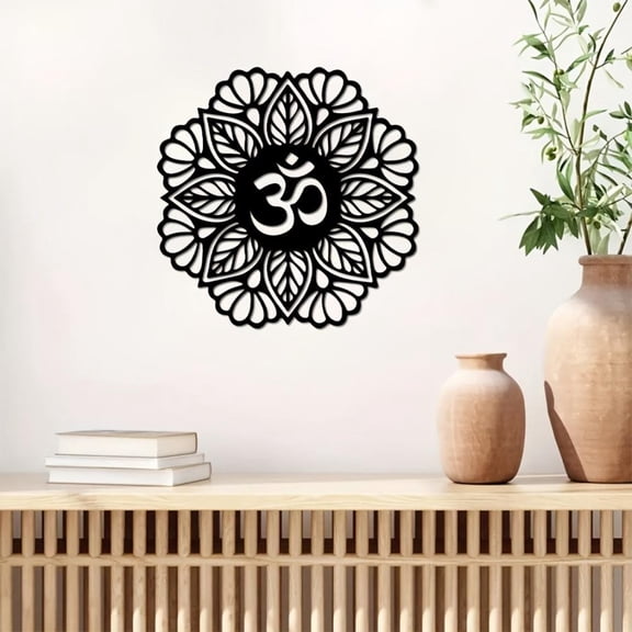 HELLOYOUNG Metal Wall Decor - Intricate Mandala Yoga Art for Meditation, Zen Home Decoration and Mindfulness Practice