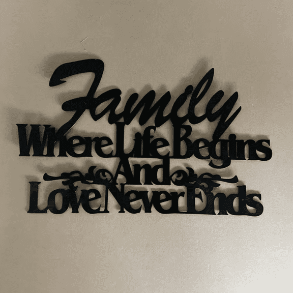 HELLOYOUNG Metal Where Life Begins Love Never Ends Wall Sculpture Accessories for Home Decor Blessing Decor for Halloween Christmas Gift