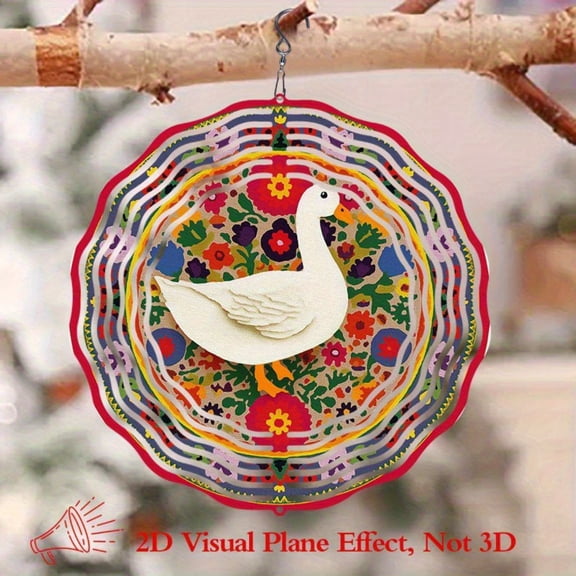 HELLOYOUNG Metal Wind Chime, Colorful Duck Wind Spinner for Outdoor Garden, Patio Yard Decor, Rust-Proof Iron Wind Chimes for Home Outside Decoration