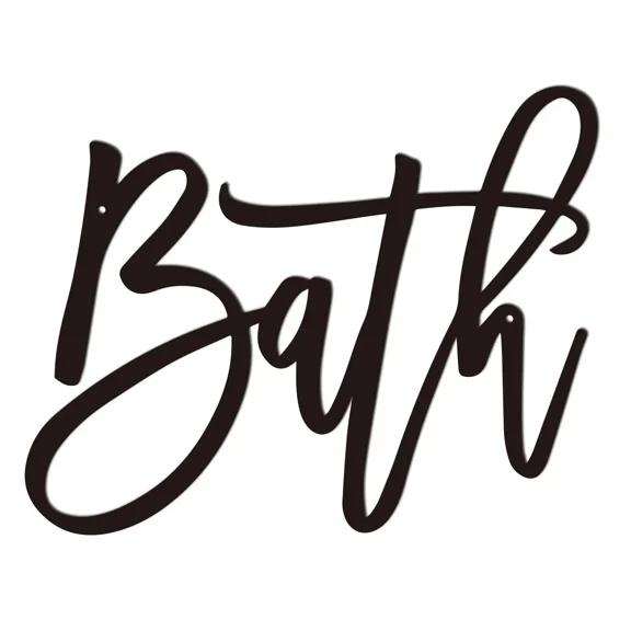 HELLOYOUNG Metal Word Wall Sign Modern Farmhouse Bath Decor Rustic Iron Art Hanging Ornament for Bathroom Unique Aesthetic Design