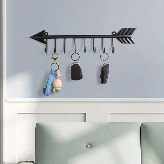 HELLOYOUNG Modern Bow Arrow Wall Hooks, Industrial Entryway Coat Key Rack, Heavy Duty Rustic Metal Hook for Hanging Bags Hats, Unique Adventure Decor Gift