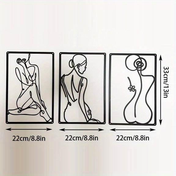 HELLOYOUNG Modern Metal Wall Sculpture Thick Real Metal Abstract Art Minimalist Single Line Design for Living Room Bedroom Home Decor