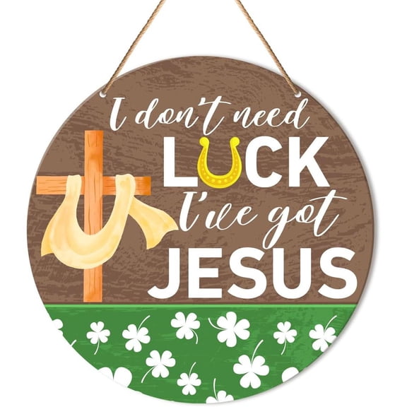 HELLOYOUNG Muktoujaumai St. Patrick's Day Door Decor Sign, Saint Patrick's Day Decor Irish Shamrock Hanging Sign Lucky Decorations Wall Sign for Front Door, Porch, Home, Office