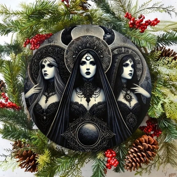 HELLOYOUNG Pagan Moon Goddess Aluminum Sign Vintage Witchcraft Metal Wall Art Durable Plaque Home Decor Gift