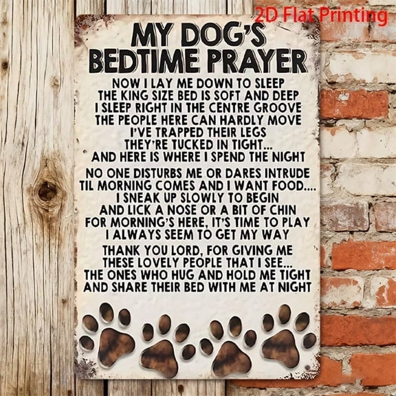 HELLOYOUNG Paw Print Memorial Wall Art Frameless Minimalist Poem Print Pet Loss Memorial Prayer Gift for Dog Cat Owners Pet Remembrance