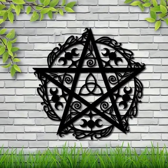 HELLOYOUNG Pentagram Metal Wall Art Decor Modern Star Sculpture for Home Decor, Premium Iron Wall Hanging Decor Gift for Living Room Bedroom Office