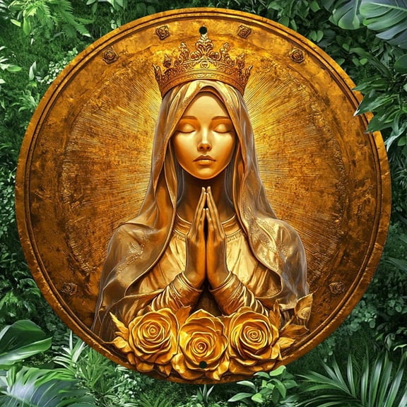 HELLOYOUNG Personalized Religious Aluminum Metal Sign 8x8 Inch Wall Decor Custom Art for Home Office Christian Icon Gift