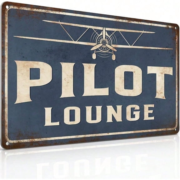 HELLOYOUNG Pilot Wood Sign Aircraft Cabin Decor, Aviation Gift for Aviators Airplane Wall Art, Pilot Birthday Present Lounge Decoration