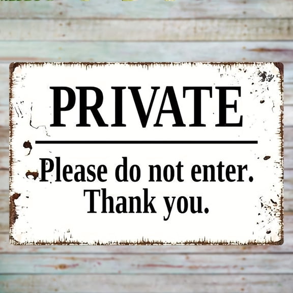 HELLOYOUNG Private Please Do Not Enter Thank You Metal Tin Sign, 20x30cm Vintage Metal Wall Art Decor for Garage Bar Man Cave Living Room