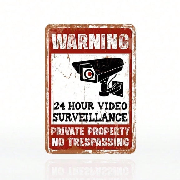 HELLOYOUNG Private Property CCTV Warning Sign Weatherproof Outdoor Security Camera Sign for Home Surveillance