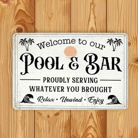 HELLOYOUNG Proudly Serving Whatever You Brought Metal Sign Relax Unwind Enjoy Bar Outdoor Wall Art Decor